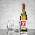 Chardonnay Wine & 2 Brunswick Wine Glass Gift Set (Label)